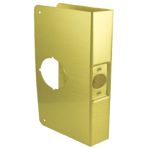 Don Jo 2-PB-CW Wrap Around Plate, 4" x 9", Bright Brass Finish