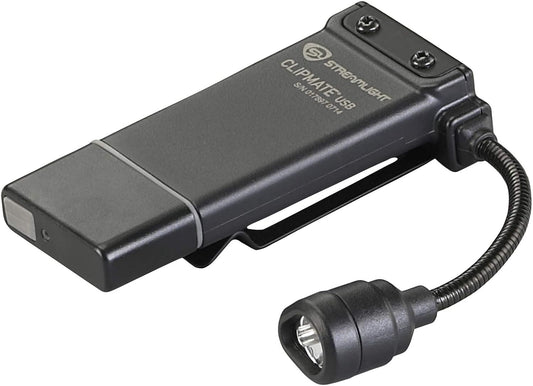 Streamlight STL61126 ClipMate USB Rechargeable Clip‑on Light, Black