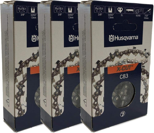 Husqvarna 585550072 20" X-CUT C83 3/8" Pitch .050 Saw Chain (3-Pack)