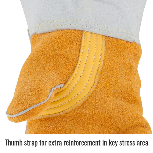 Black Stallion 850 Premium Grain Elkskin Stick Welding Gloves, Large