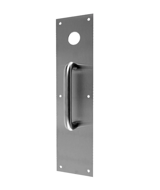 Don-Jo CFK-7115-630 Pull Plate, 4" x 16", with 6" CTC Pull, Satin Stainless Steel