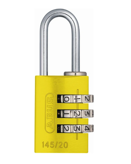 ABUS 145/30 C Resettable Combo Padlock, 1-7/32", Yellow
