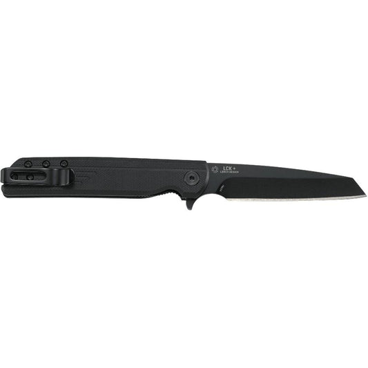 CRKT 3802K LCK + Tanto Blackout Folding Knife Assisted Opening 3-1/4", Black
