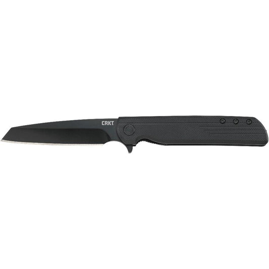 CRKT 3802K LCK + Tanto Blackout Folding Knife Assisted Opening 3-1/4", Black