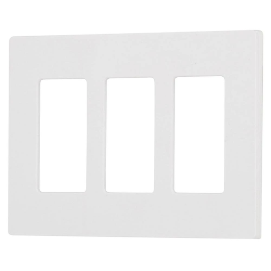 Lutron CW-3-WH 3-Gang Designer Wallplate, White