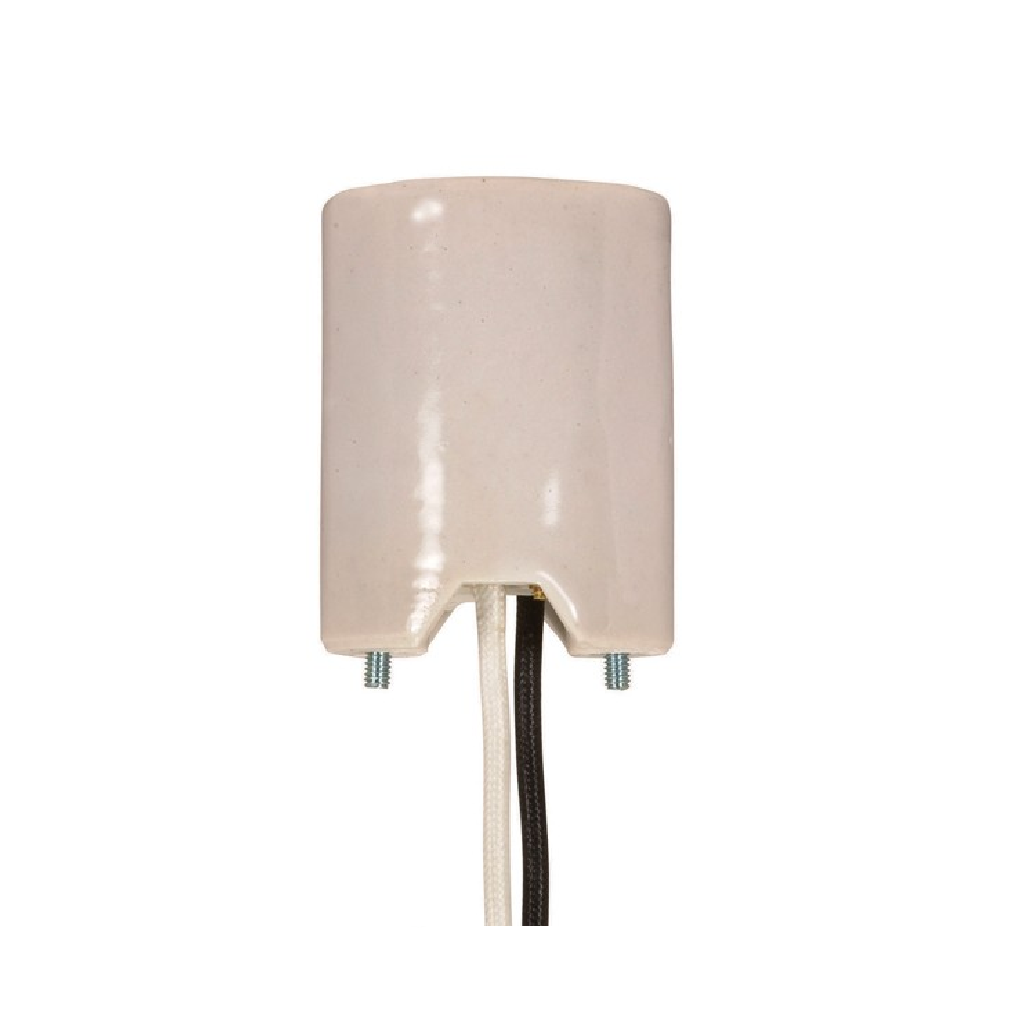 Satco 80/1530 Keyless Porcelain Mogul Socket, 2 Wireways, 1/2