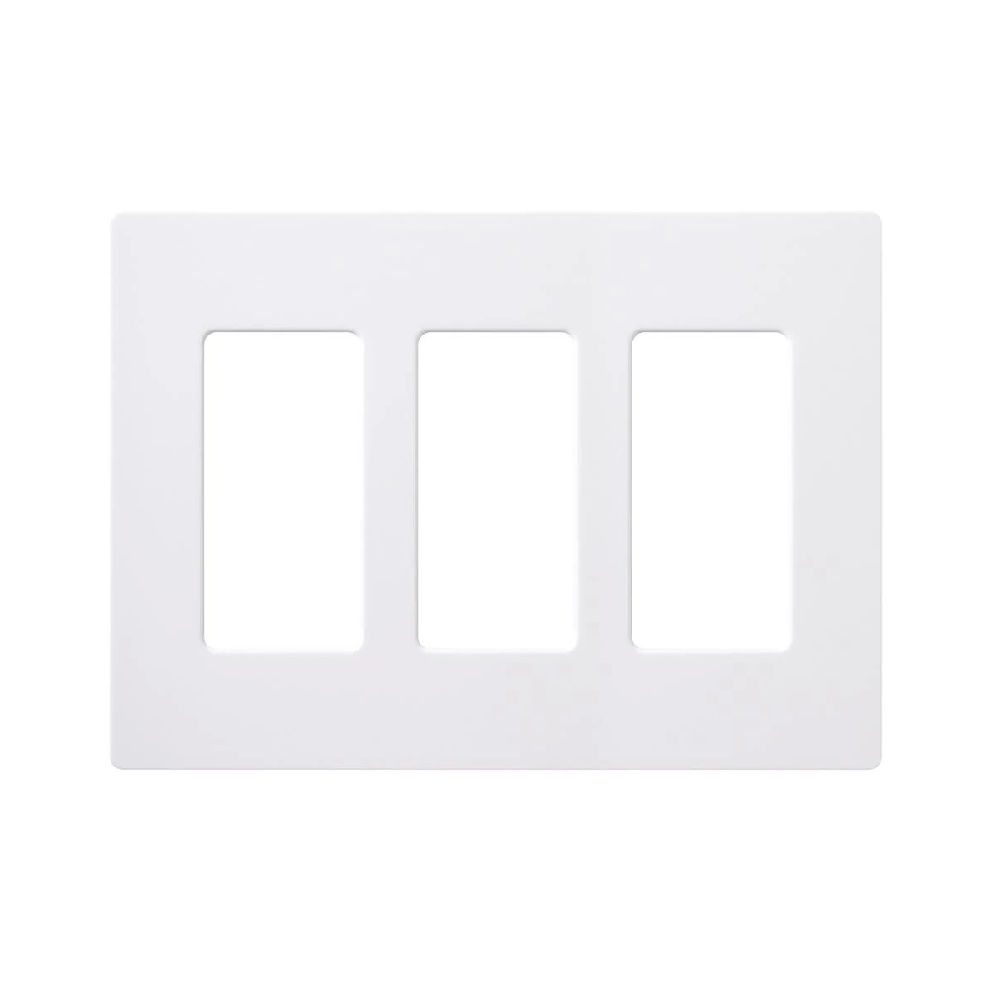 Lutron CW-3-WH 3-Gang Designer Wallplate, White