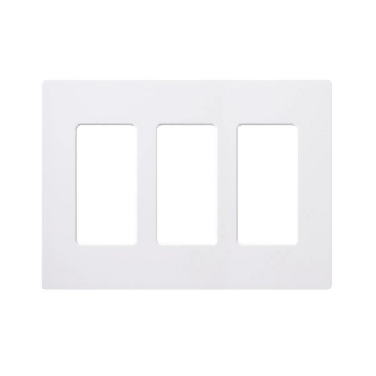 Lutron CW-3-WH 3-Gang Designer Wallplate, White