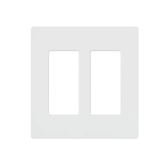 Lutron CW-2-WH 2-Gang Designer Wallplate, White