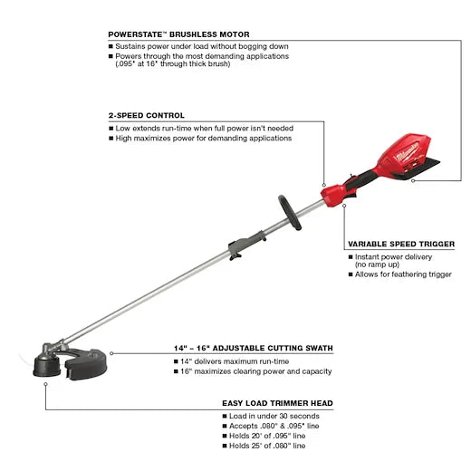 Milwaukee 2825-21ST M18 FUEL String Trimmer Kit w/ QUIK-LOK