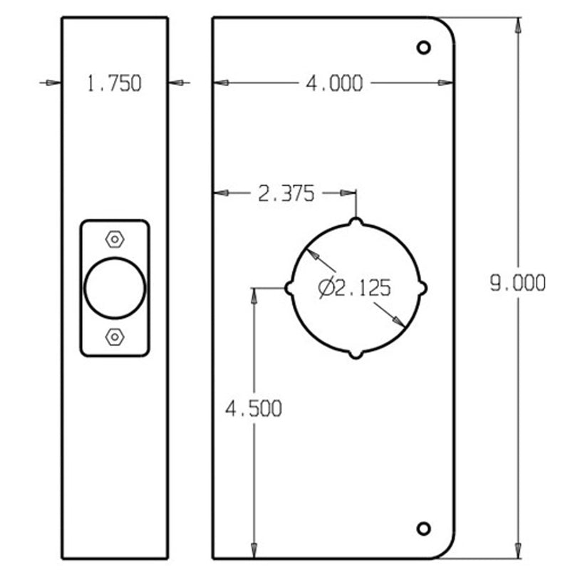 Don-Jo 2-S-CW Wrap Around Plate