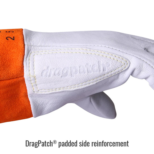 Black Stallion 25K Premium Kidskin TIG Welding Gloves, Pearl/Rust