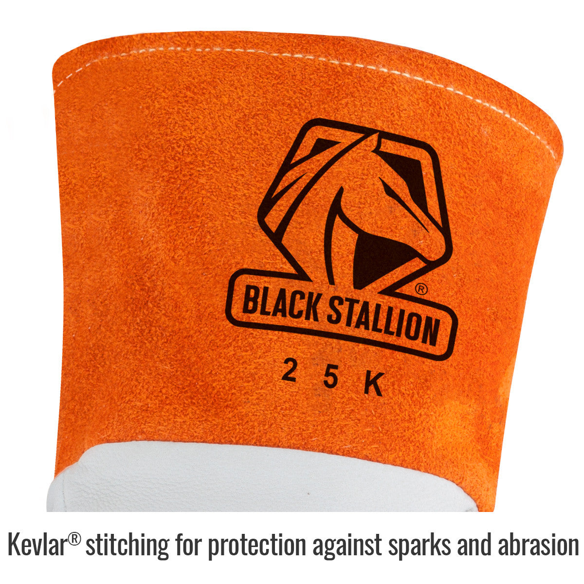 Black Stallion 25K Premium Kidskin TIG Welding Gloves, Pearl/Rust