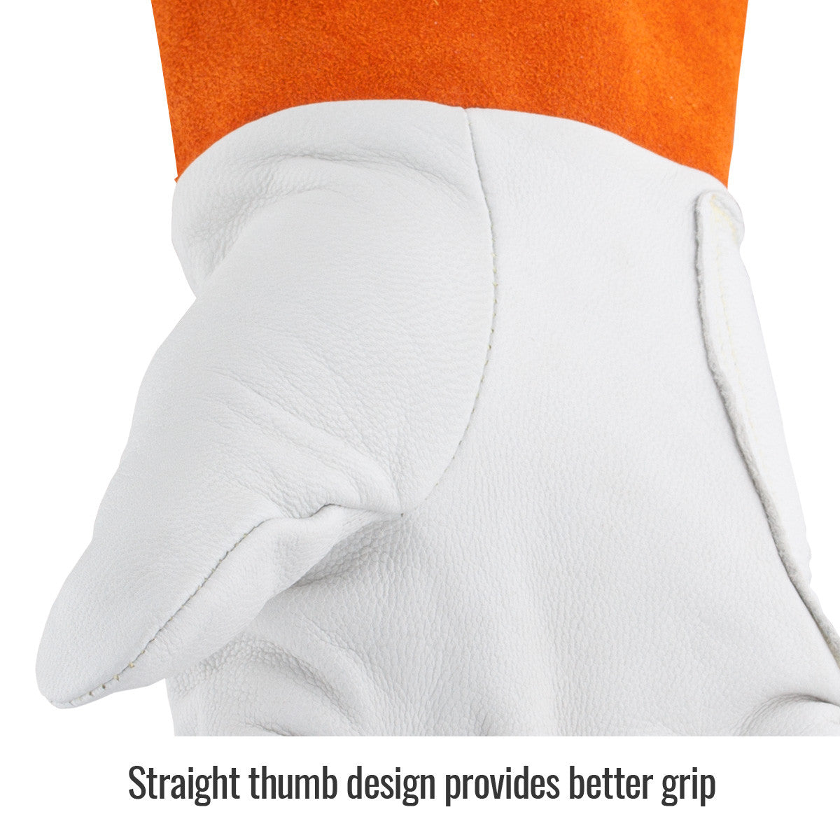 Black Stallion 25K Premium Kidskin TIG Welding Gloves, Pearl/Rust