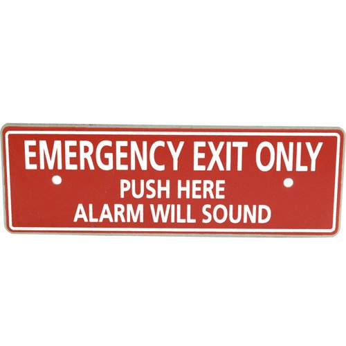 Detex ECL-8220 Metal Bar Plate, Emergency Exit Only