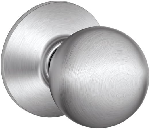 Schlage F10 ORB 626 Passage Latch, Orbit Knob, Satin Chrome