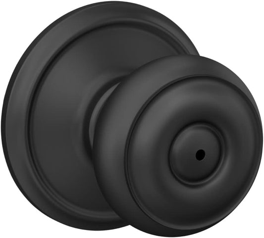 Schlage F40 GEO 622 Privacy Lock Georgian Knob, Matte Black