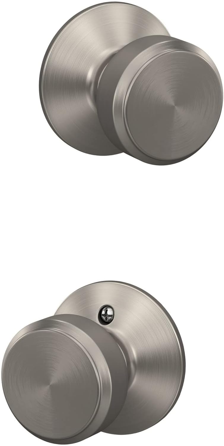 Schlage F10 BWE 619 Passage Latch Bowery Knob, Satin Nickel