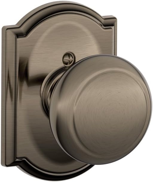 Schlage F170 AND 620 ADD Andover Dummy Knob, Addison Rose, Antique Nickel