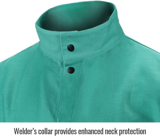 Black Stallion F9-30C Flame Resistant Cotton Welding Jacket, Green