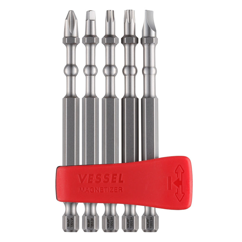 Vessel Tools IBMG90K002 Impact Ball Torsion Bits ASSORTx90 with MAG Charge Holder Kit (5-Piece)