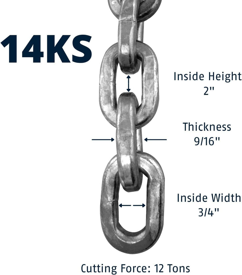 ABUS 4KS 9/6", High-Security Chain Per Foot