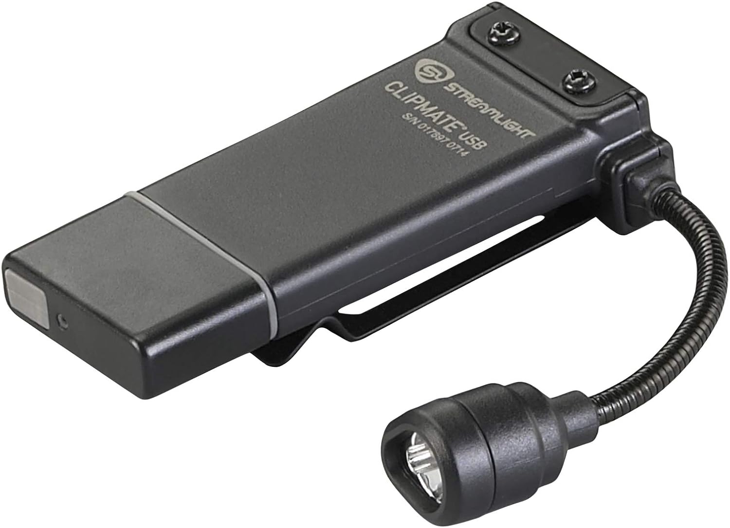 Streamlight STL61126 ClipMate USB Rechargeable Clip‑on Light, Black