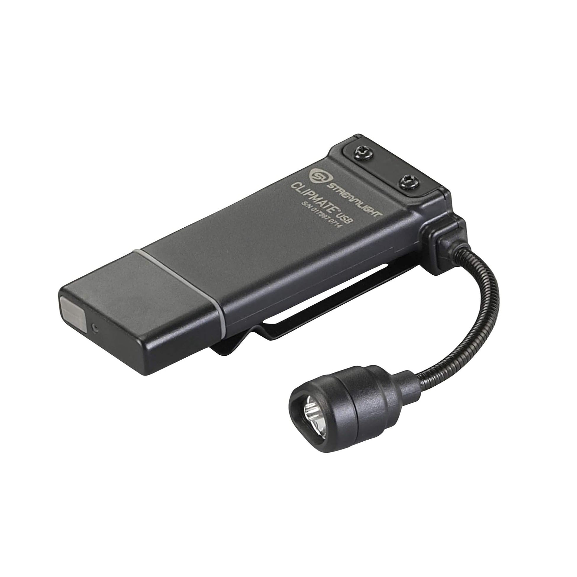 Streamlight STL61126 ClipMate USB Rechargeable Clip‑on Light, Black