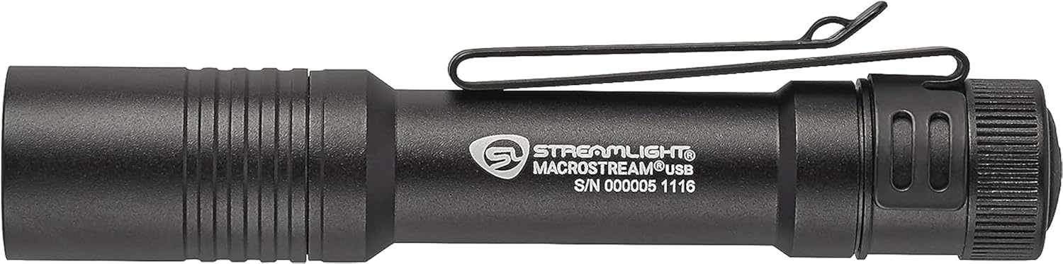 Streamlight STL66320 500 Lumen MacroStream USB Flashlight, Black