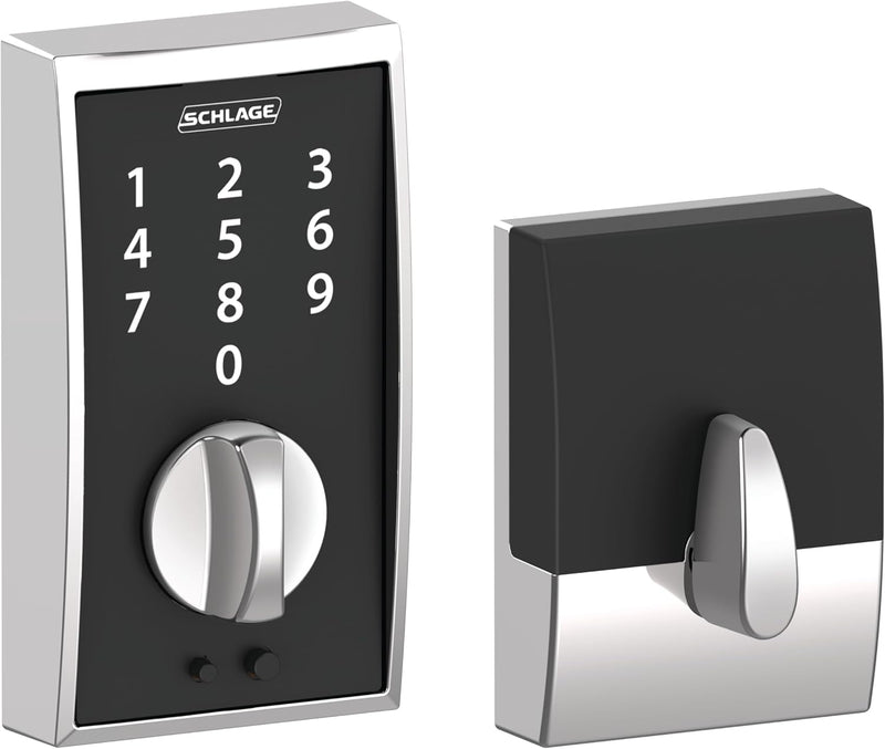 Schlage BE375 CEN Touchscreen Deadbolt Lock Century Trim