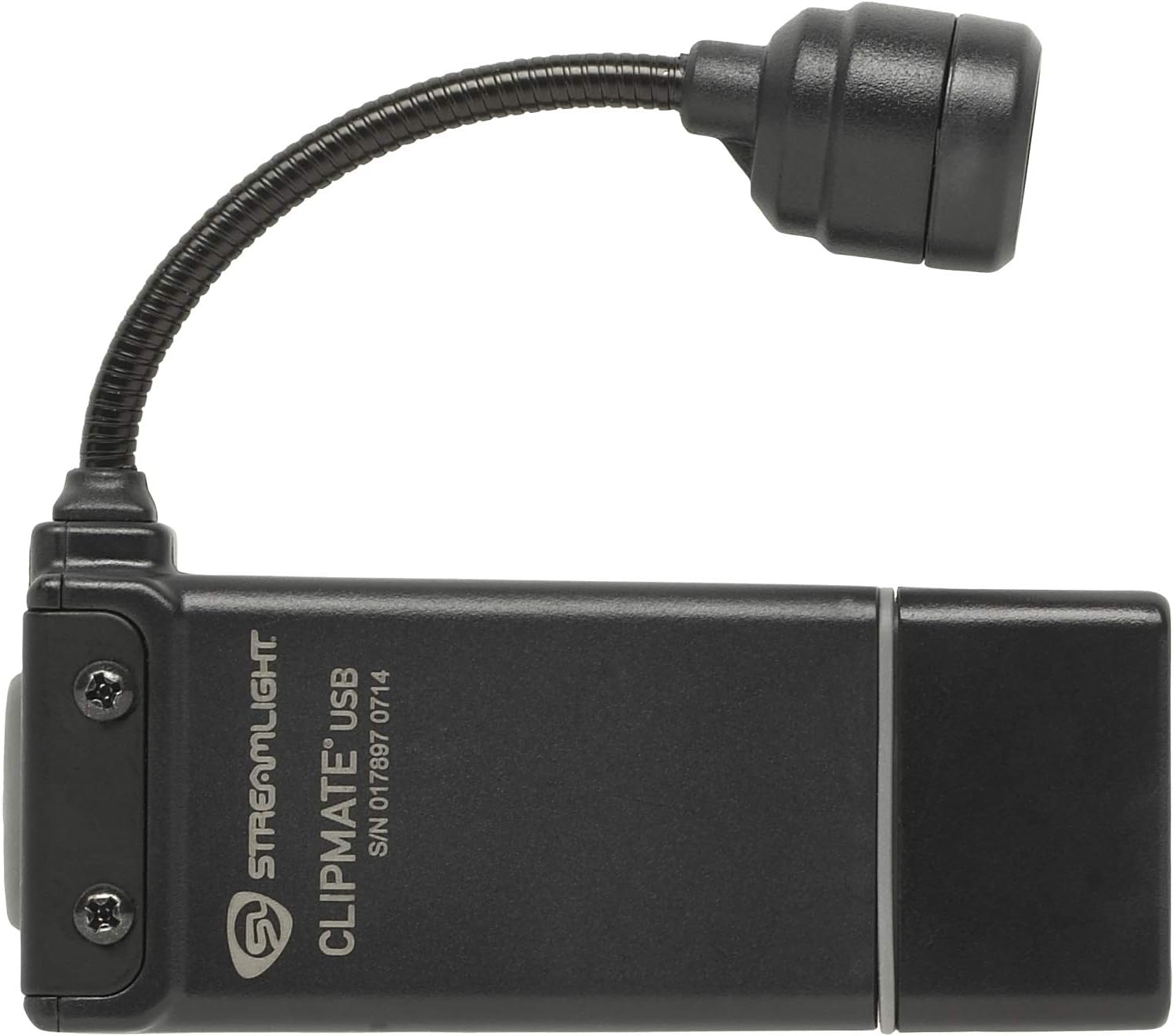 Streamlight STL61126 ClipMate USB Rechargeable Clip‑on Light, Black
