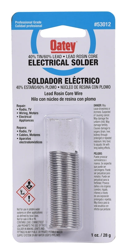 Oatey 53012 Rosin Core Wire Solder, 1 oz, Carded