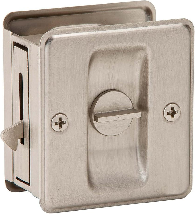 Ives by Schlage 991B-619 Brass Sliding Door Pull, Privacy Doors, 1-1/8" to 1-1/2", Satin Nickel