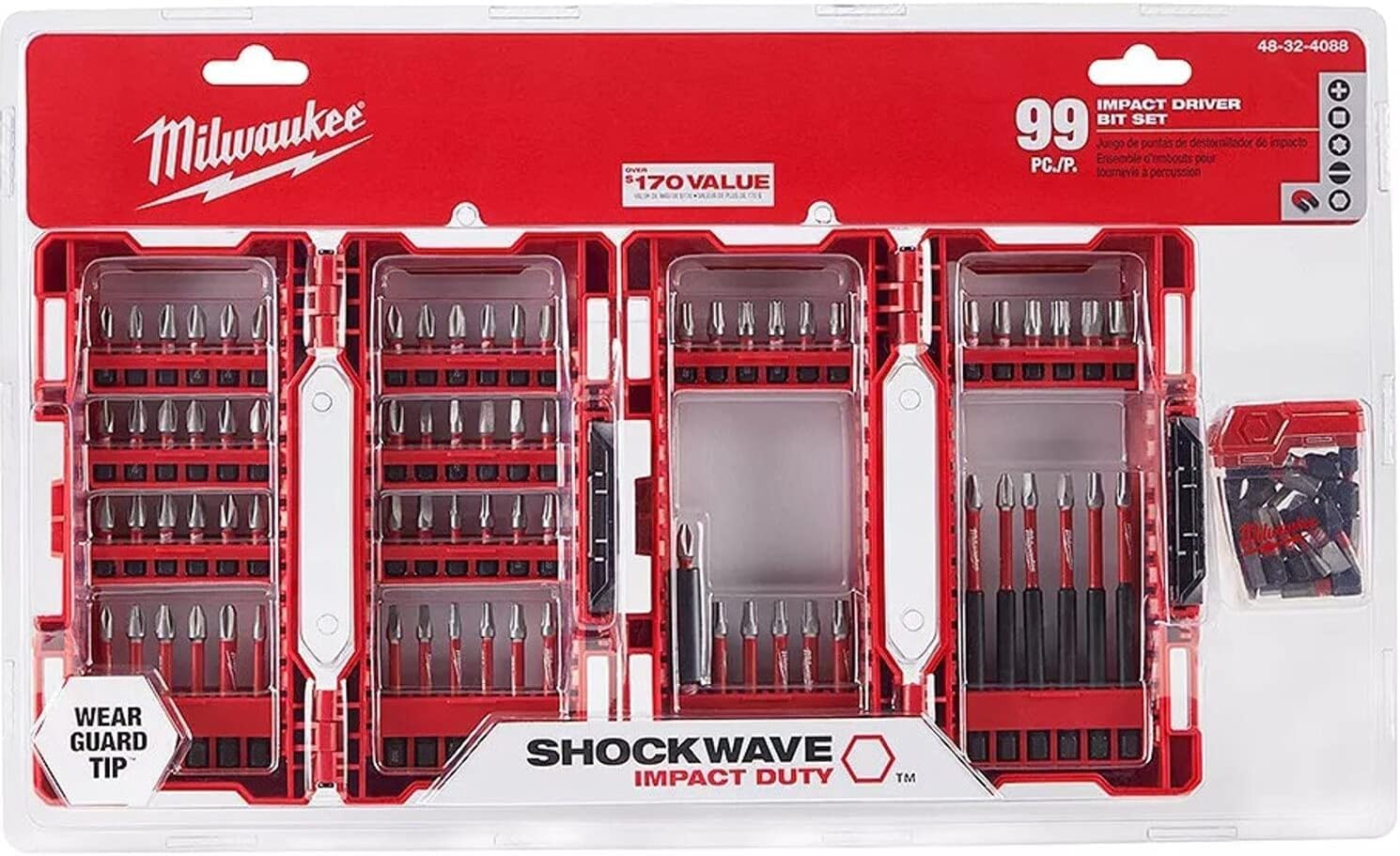 Milwaukee 48-32-4088 SHOCKWAVE Impact Duty Alloy Steel Driver Bit (99-Piece Set)