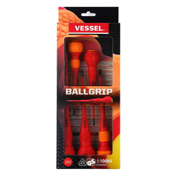 Vessel Tools 2005PBU EVA BALL GRIP Insulated Screwdriver (5-Piece Set)