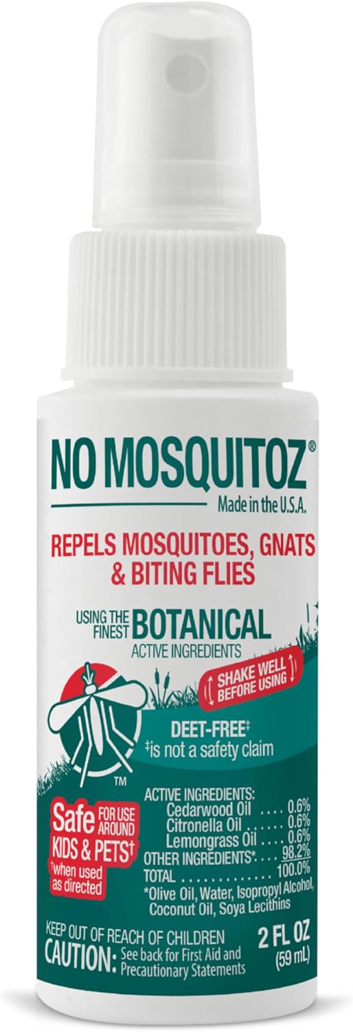 No Mosquitoz 9175B95 Botanical Insect Repellent DEET-Free Essential Oil Spray (12-Pack)