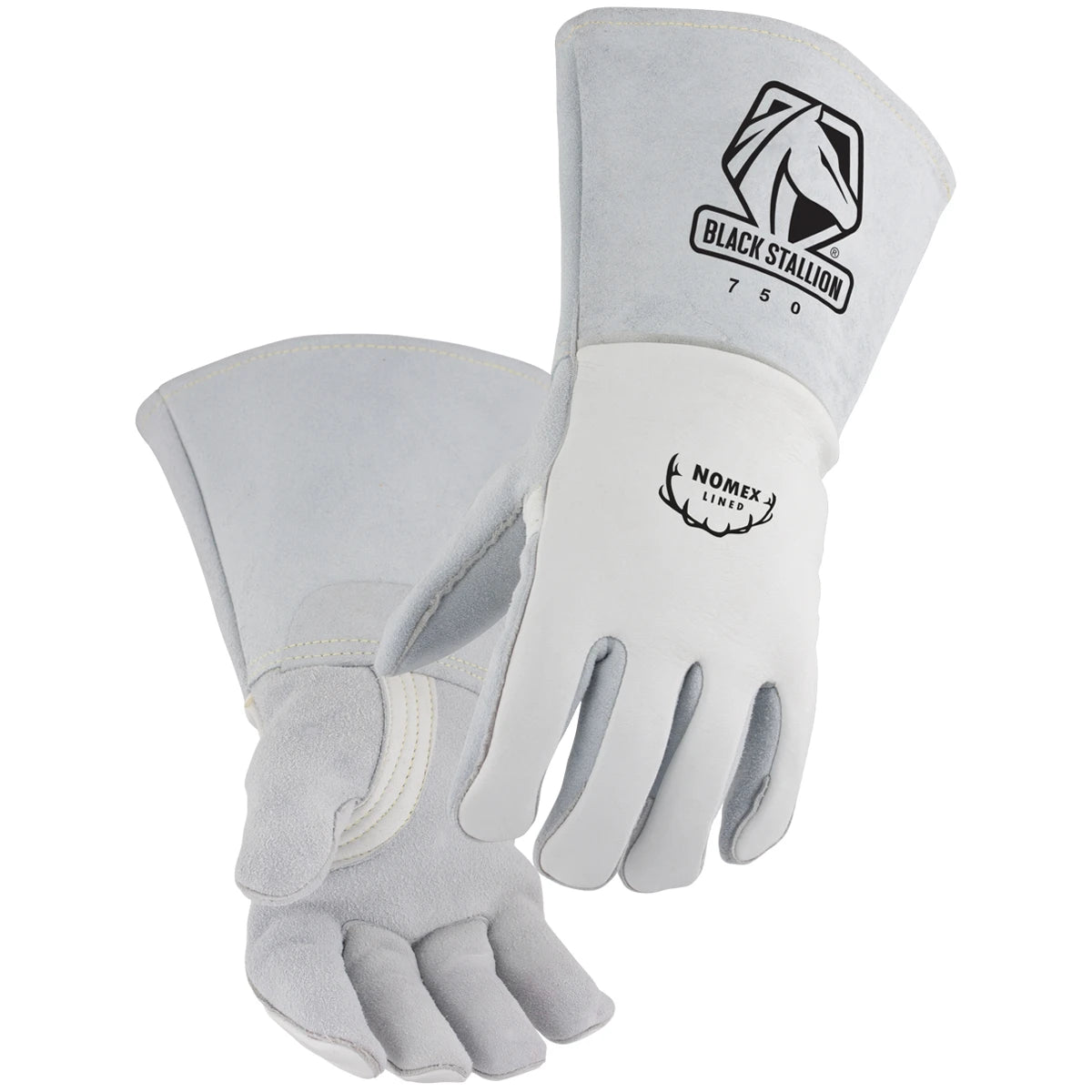 Black Stallion 750L Grain Elkskin Stick Welding Gloves Nomex Lined, Large