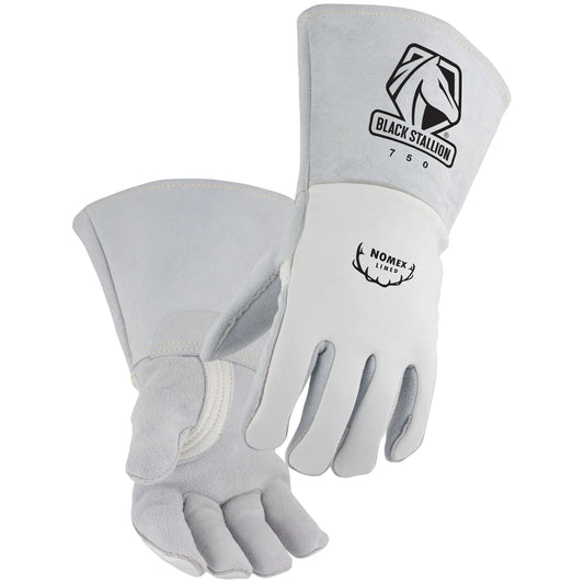 Black Stallion 750L Grain Elkskin Stick Welding Gloves Nomex Lined, Large