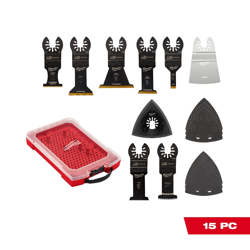 Milwaukee 49-10-9114 OPEN-LOK Oscillating Multi-Tool Blade Kit (15-Piece)