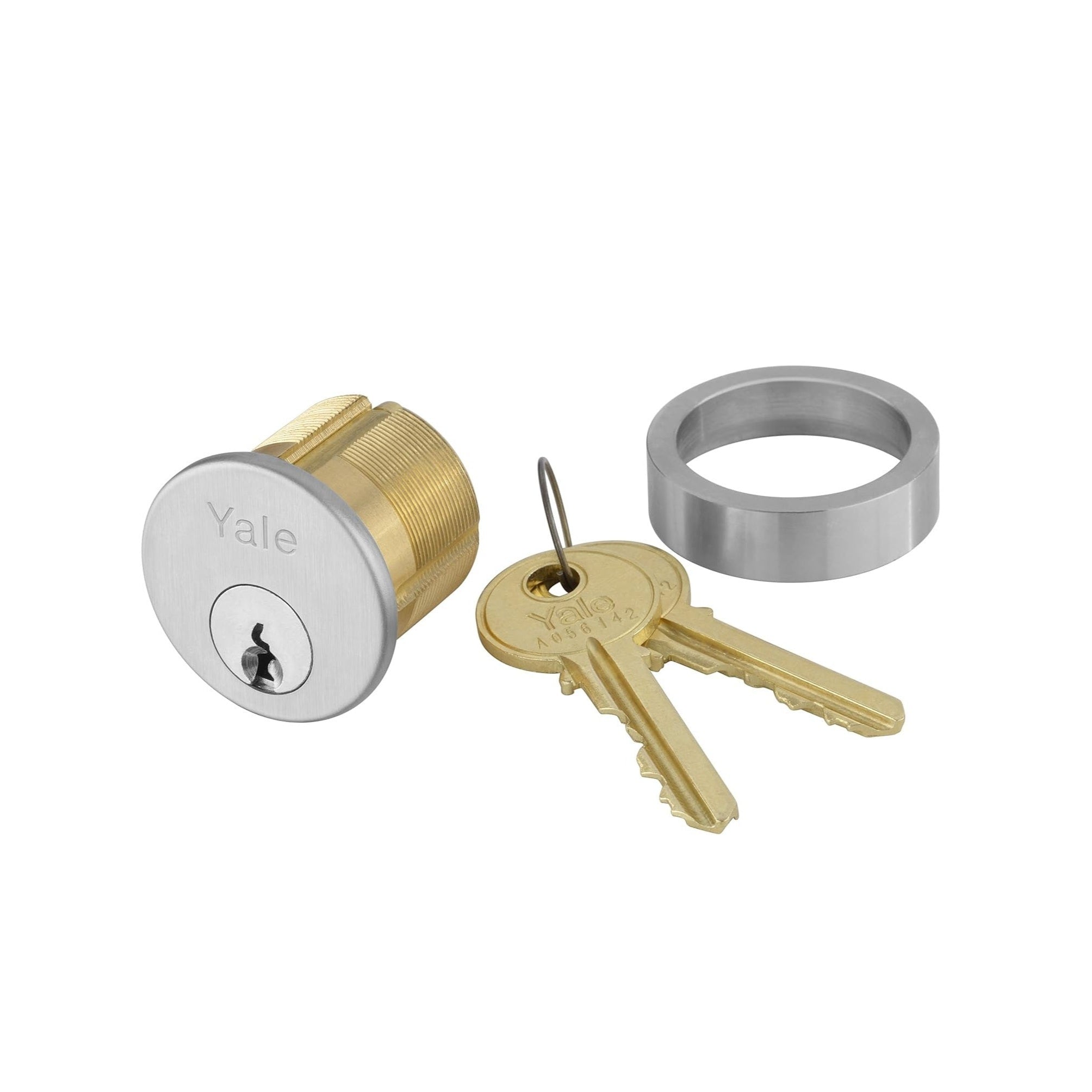 Yale 2153 6 GA 118 626 KD Mortise Cylinder, Satin Chrome