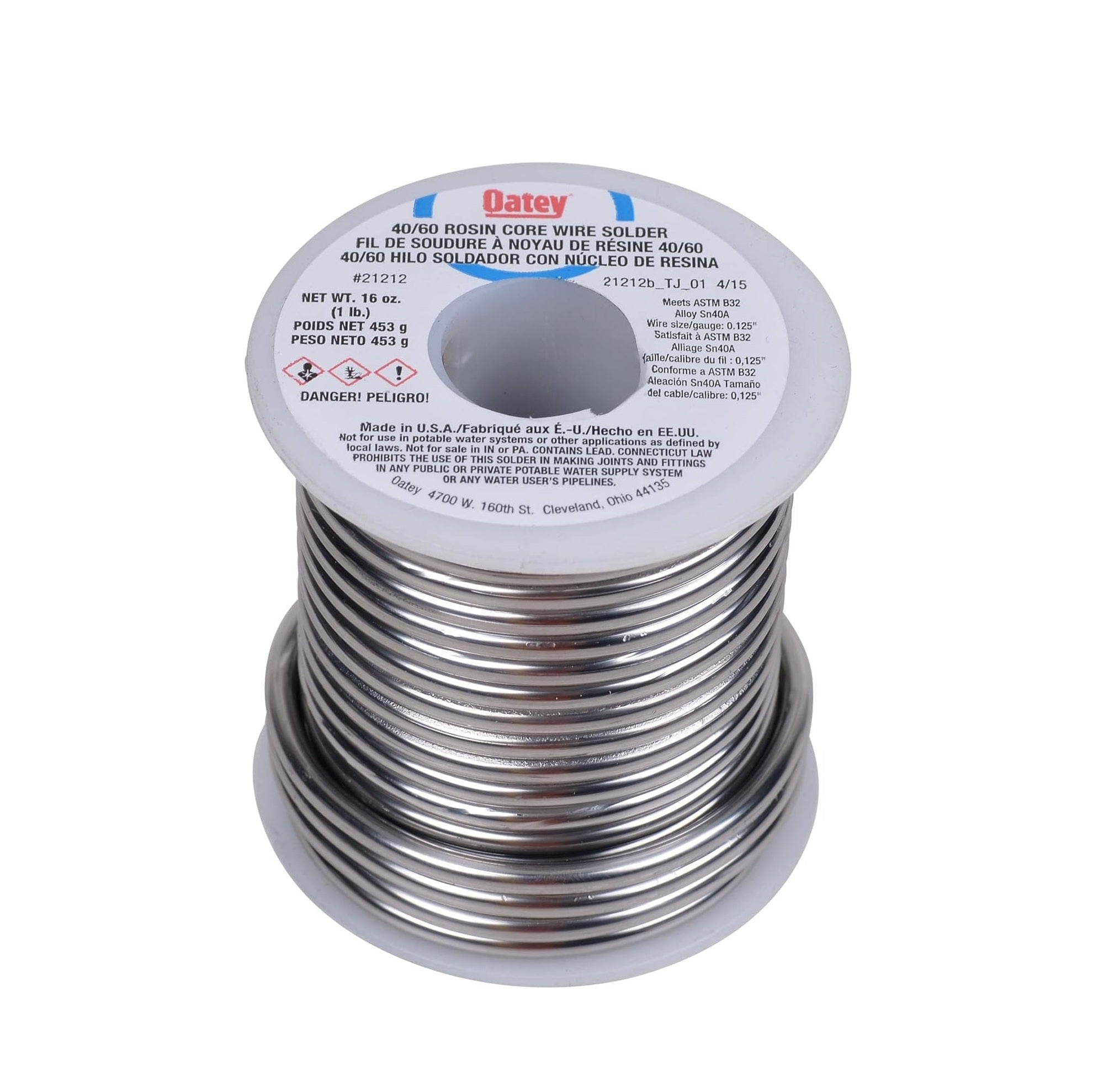 Oatey 21212 Rosin Core Wire Solder, 1 lb