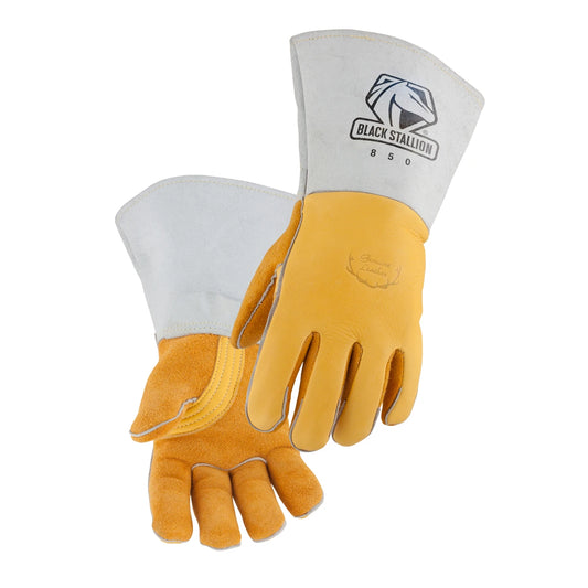 Black Stallion 850 Premium Grain Elkskin Stick Welding Gloves, Large