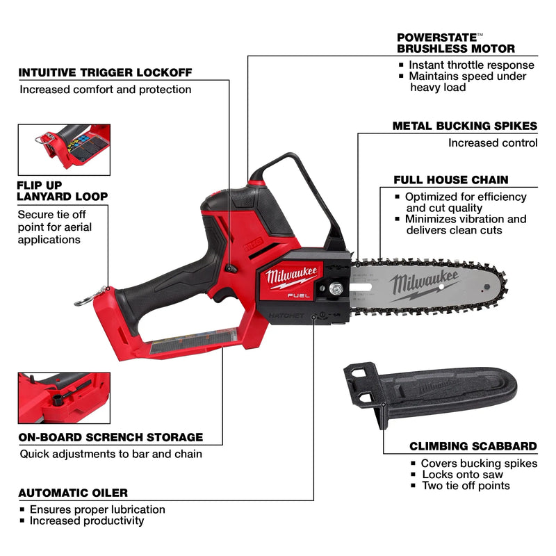 Milwaukee 3004-20 M18 FUEL HATCHET 8" Pruning Saw