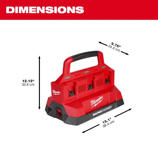 Milwaukee 48-59-1809 M18 18V Lithium-Ion PACKOUT 6-Port Rapid Charger