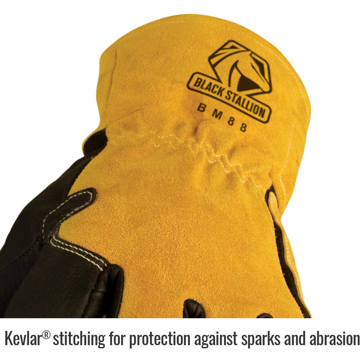 Black Stallion BM88-LG Cowhide Back MIG Welding Gloves, Large