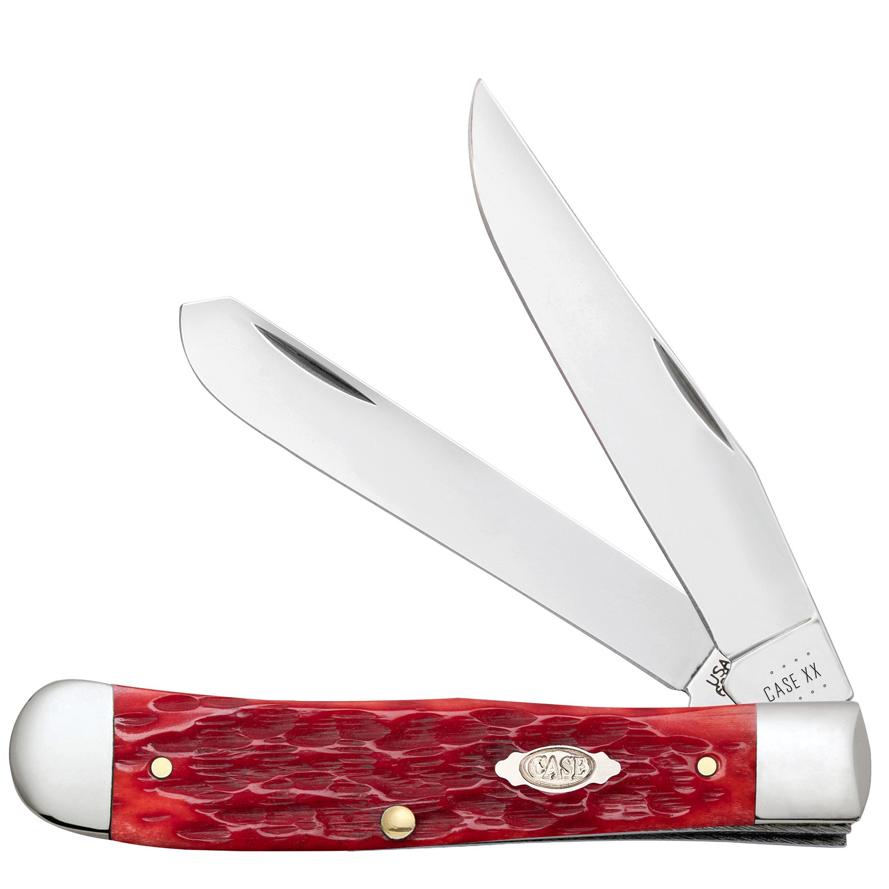 Case & Sons Cutlery 31957 Dark Red Bone Trapper With Clip