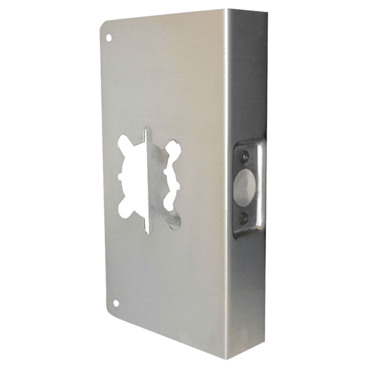 Don Jo 4-S-2-CW Wrap Around Plate 4-3/4" x 9", 2-1/8" for 1-3/4" Door with 2-3/4" Backset, Satin Stainless Steel Finish