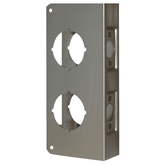 Don Jo 946-S-CW Wrap Around Plate for Double Locks, 4-1/2" x 12”, Satin Stainless Steel Finish
