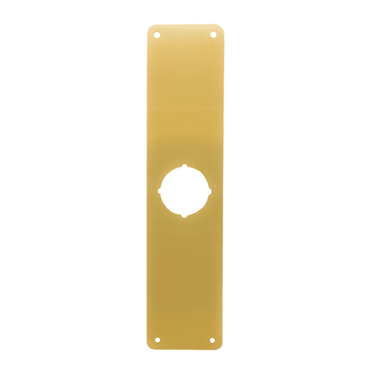 Don Jo RP-13515-605 Remodeler Plate, 3-1/2" x 15", 2-1/8" Centered Hole, Bright Brass Finish