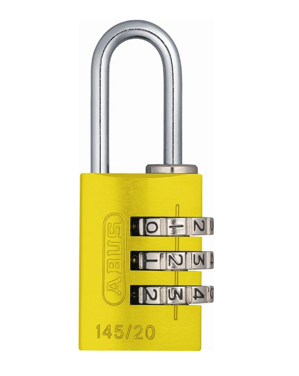 ABUS 145/30 C Resettable Combo Padlock, 1-7/32”, Yellow